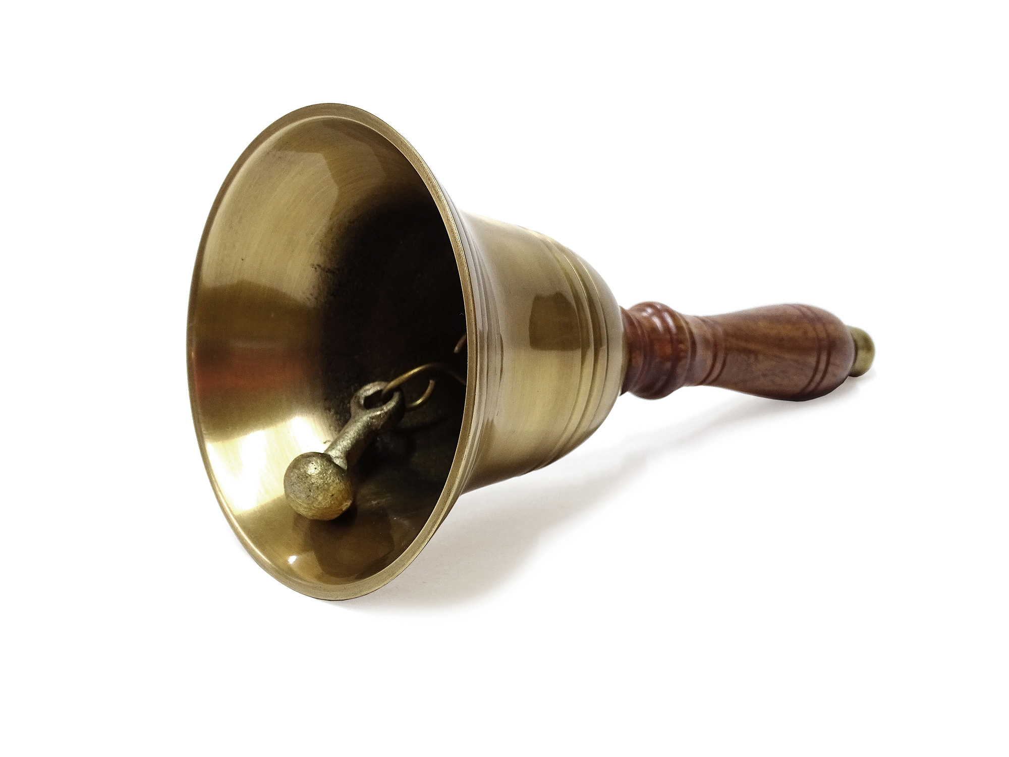 27,5 cm Tischglocke Handglocke Messing Holz Captains Bell Glocke 