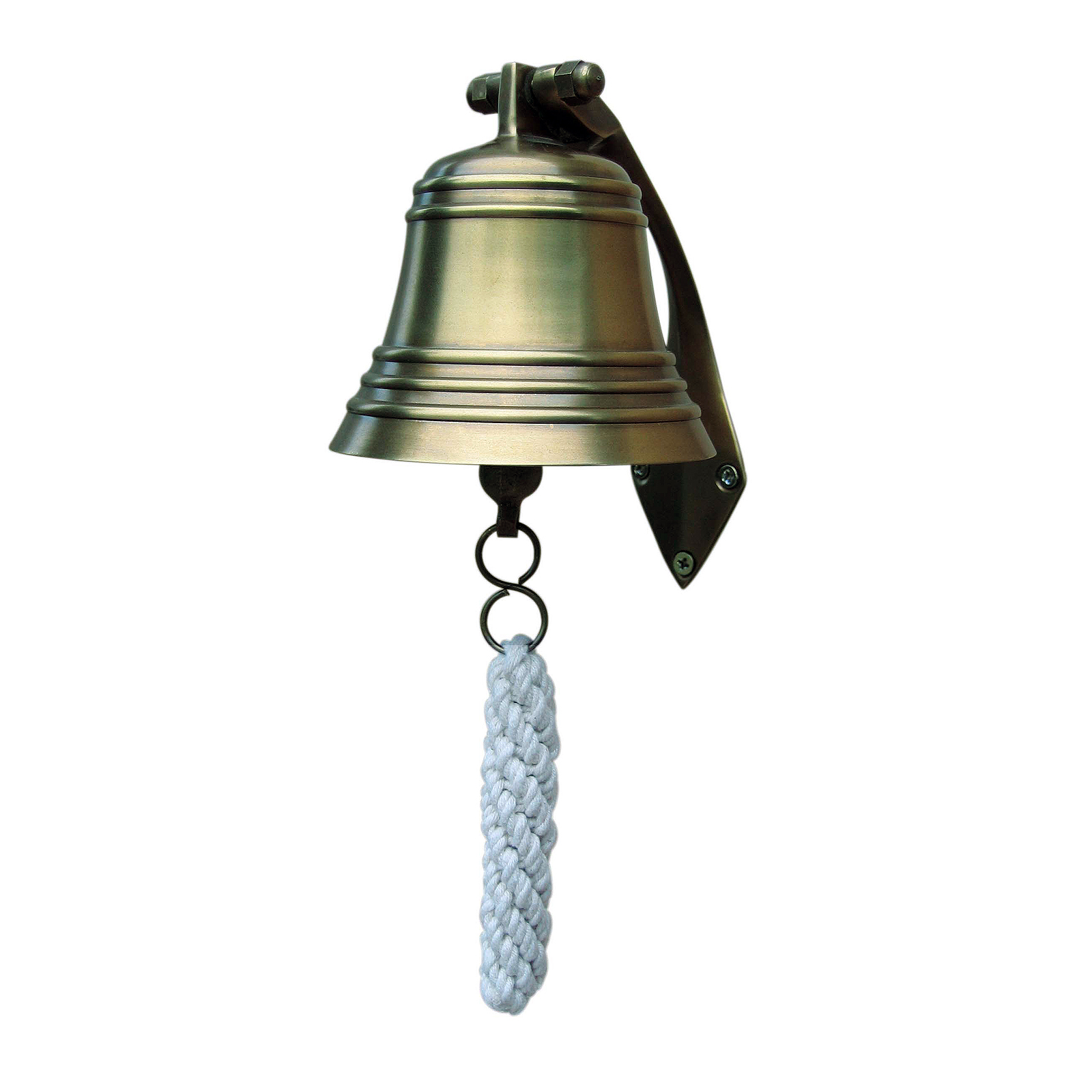 Klingel Schiffsglocke Glocke Messing 10 cm mit Halter und Glockenbänsel NEU 