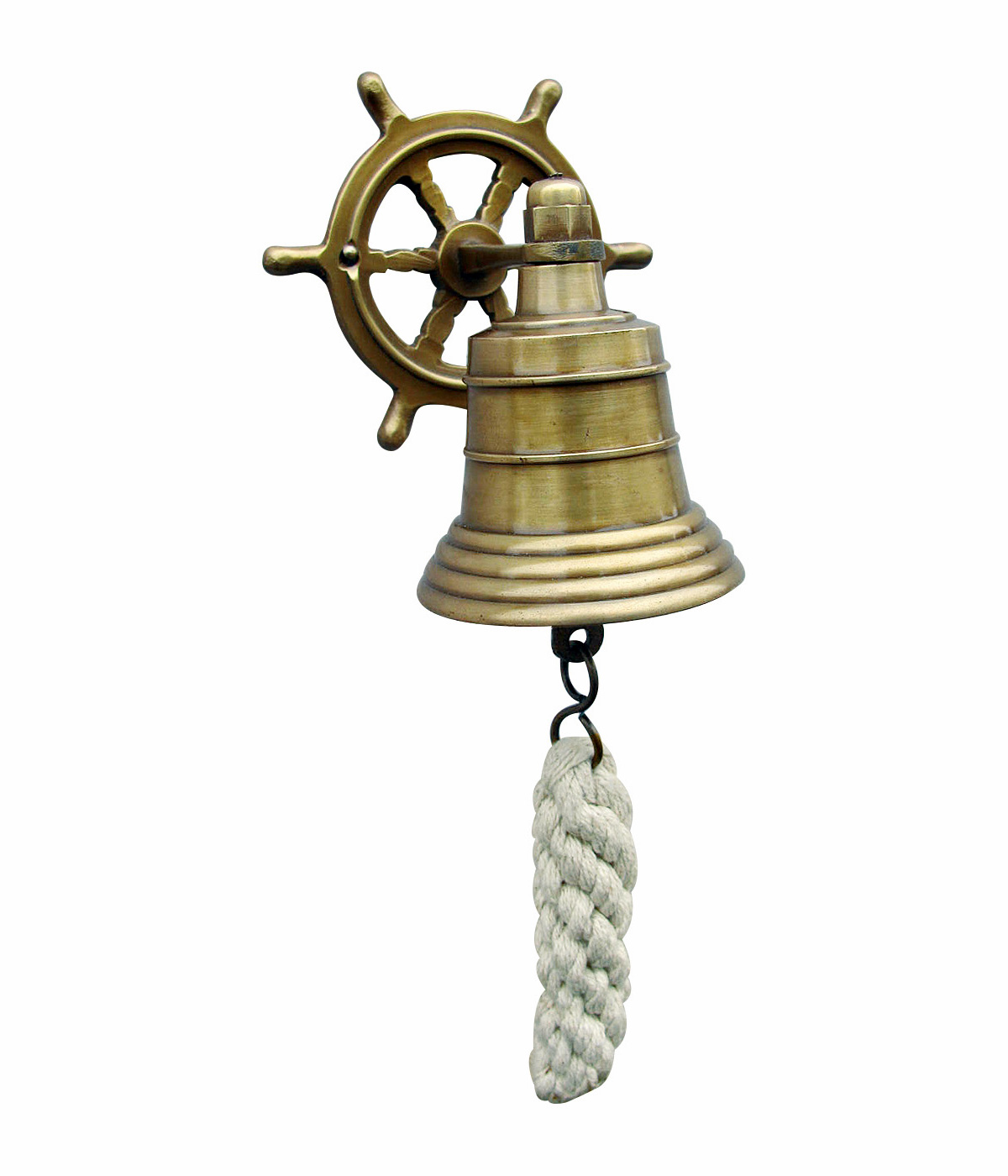 sc-8519 Maritime Schiffsglocke massiv Messing Glocke Antik Look 