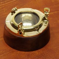 Aschenbecher Bullauge Holz und Messing – Bild 7
