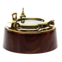 Aschenbecher Bullauge Holz und Messing – Bild 3