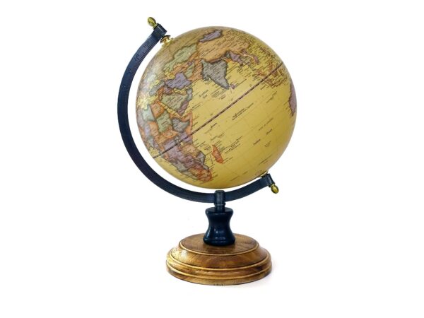 Globus mit Eisengestell und Holzsockel - Nature Look - 32cm