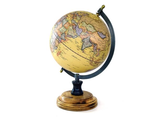 Globus mit Eisengestell und Holzsockel - Nature Look - 32cm – Bild 2