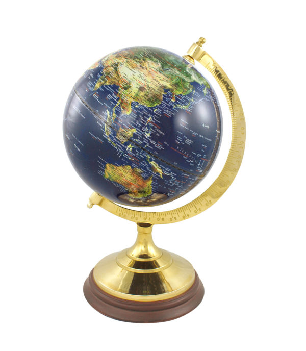 Globus im Messinggestell - Nature Look - 34cm