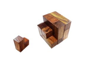 Holz-Puzzle Würfel - Kniffeliges Würfelpuzzle - 7teilig