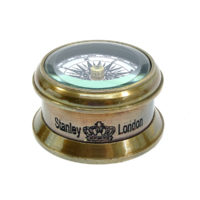 Runder Messing Kompass mit Glasdeckel - Antik Look