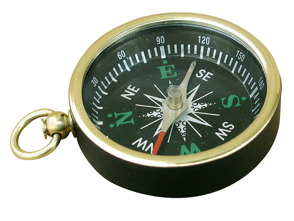 Kompass Taschenkompass vernickelt mit Deckel Messing maritim Deko NEU