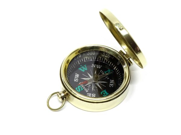 Kleiner Messing Taschenkompass mit Deckel