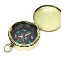 Kleiner Messing Taschenkompass mit Deckel – Bild 3