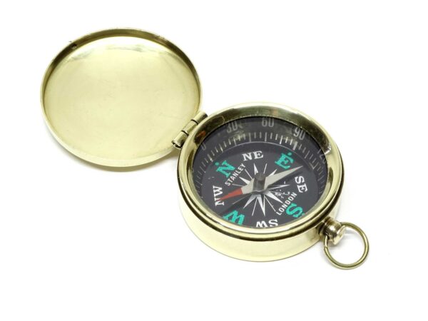 Kleiner Messing Taschenkompass mit Deckel – Bild 5