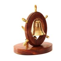 Tischglocke mit Steuerrad - Messing mit Holzsockel – Bild 5