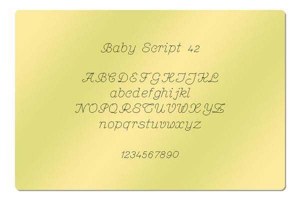 Gravur Schrift Baby Script 42