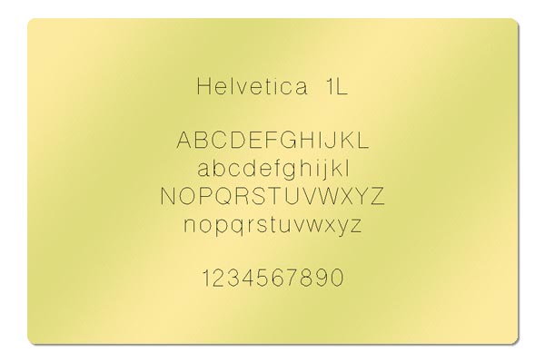 Gravur Schrift Helvetica 1L