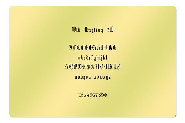 Gravur Schrift Old English 3L