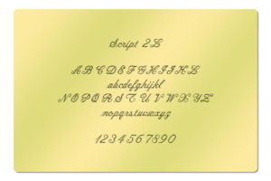 Gravur Schrift Script 2L