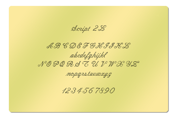 Gravur Schrift Script 2L