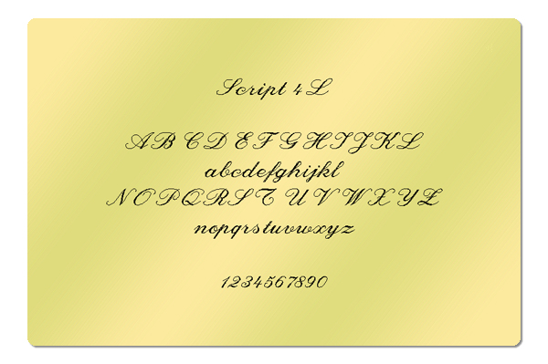 Gravur Schrift Script 4L