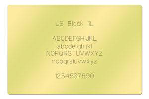 Gravur Schrift US Block 1L