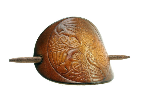 Vickys World Leder Haarspange - OX Antique Drachen Tribal – Bild 2