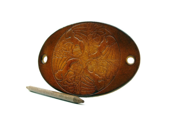 Vickys World Leder Haarspange - OX Antique Drachen Tribal – Bild 4