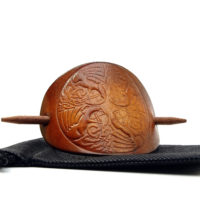 Vickys World Leder Haarspange - OX Antique Drachen Tribal