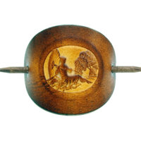 Vickys World Leder Haarspange - OX Antique Cameo Marie – Bild 2