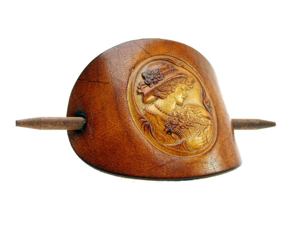 Vickys World Leder Haarspange - OX Antique Cameo Friederike – Bild 4