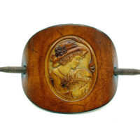 Vickys World Leder Haarspange - OX Antique Cameo Friederike – Bild 2