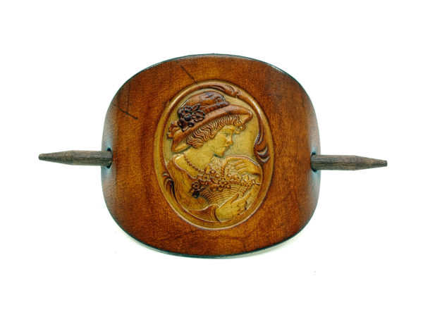 Vickys World Leder Haarspange - OX Antique Cameo Friederike – Bild 2