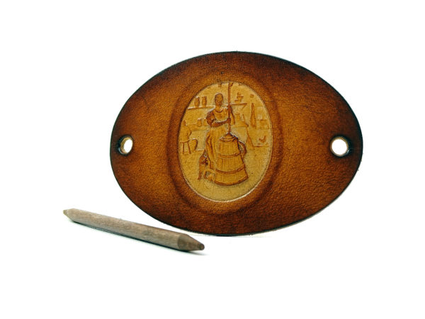 Vickys World Leder Haarspange - OX Antique Cameo Mette