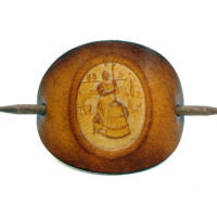 Vickys World Leder Haarspange - OX Antique Cameo Mette – Bild 2