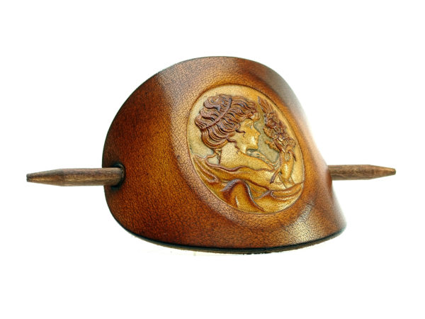 Vickys World Leder Haarspange - OX Antique Cameo Margarethe – Bild 4