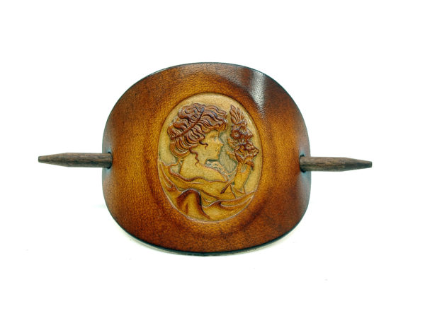 Vickys World Leder Haarspange - OX Antique Cameo Margarethe – Bild 2