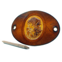 Vickys World Leder Haarspange - OX Antique Cameo Anna