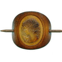 Vickys World Leder Haarspange - OX Antique Cameo Elisabeth – Bild 5