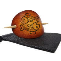 Vickys World Leder Haarspange - OX Antique Lion - Fische