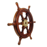 Steuerrad - Messing Holz - Poliert - 47cm – Bild 2