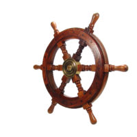 Steuerrad - Messing Holz - Poliert - 47cm – Bild 4