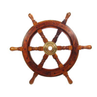Steuerrad - Messing Holz - Poliert - 47cm – Bild 5