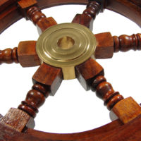 Steuerrad - Messing Holz - Poliert - 47cm – Bild 3