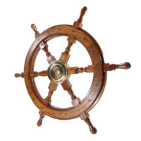 Steuerrad - Messing Holz - Poliert - 61cm – Bild 2