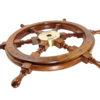 Steuerrad - Messing Holz - Poliert - 61cm – Bild 3