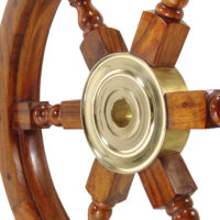 Steuerrad - Messing Holz - Poliert - 61cm – Bild 4