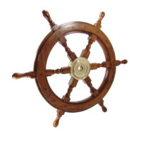 Steuerrad - Messing Holz - Poliert - 61cm