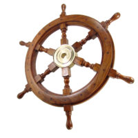 Steuerrad - Messing Holz - Poliert - 61cm – Bild 5