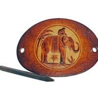 Vickys World Leder Haarspange - OX Antique Elefant
