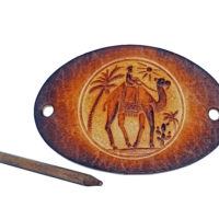 Vickys World Leder Haarspange - OX Antique Kamel