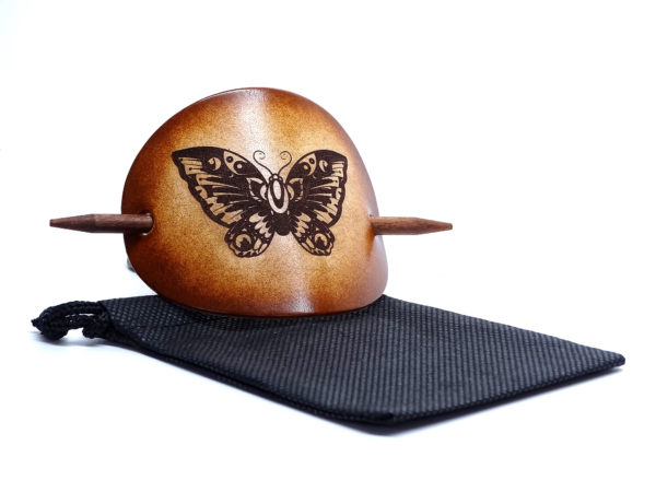 Vickys World Leder Haarspange - OX Antique - Butterfly – Bild 2