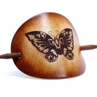 Vickys World Leder Haarspange - OX Antique - Butterfly