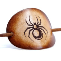 Vickys World Leder Haarspange - OX Antique - Spider
